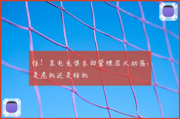 惊!某电竞俱乐部管理层大动荡,是危机还是转机